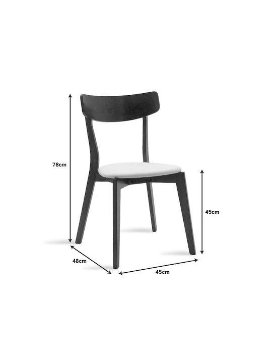 Toto Kitchen Wooden Chair Rustic Grey 45.5x51.5x77cm