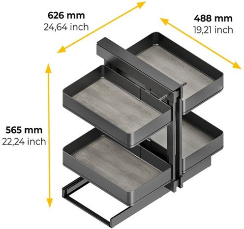 Emuca Wardrobe Expanding Hardware with Brakes Gray 223-8383435HAR