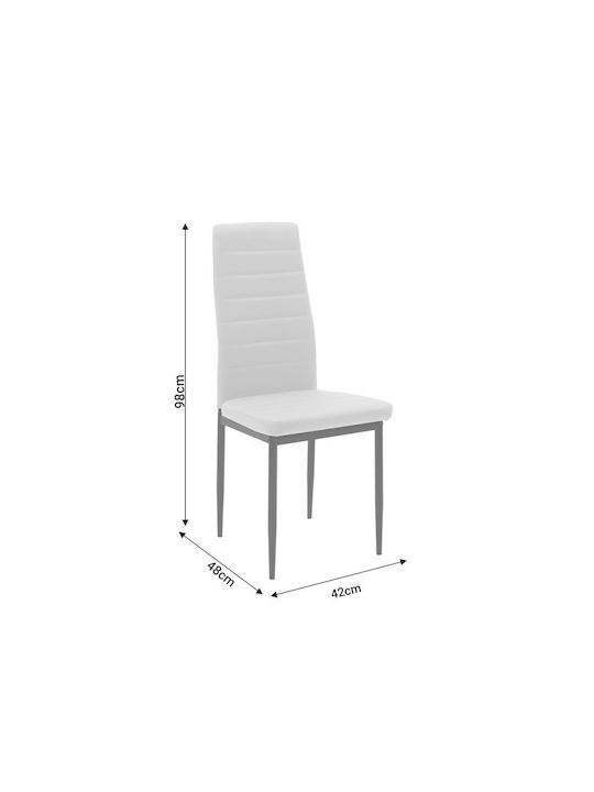 Parker Dining Room Artificial Leather Chair Anthracite 42x48x98cm