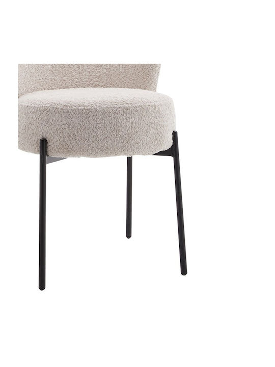 Houlian Dining Room Metallic Chair Ecru 44x66x89cm