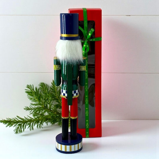 Velve Wooden Christmas Nutcracker Green