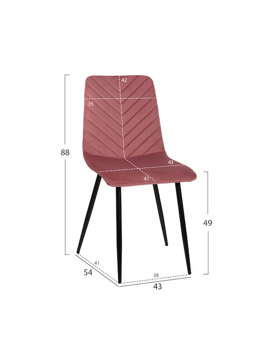 Latrell Dining Room Velvet Chair Rotten Apple 43x54x88cm
