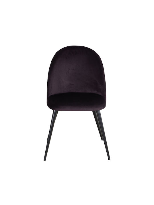 Zizel Καρέκλες Τραπεζαρίας Βελούδινες Dark Violet 4τμχ 47x56.5x47εκ.