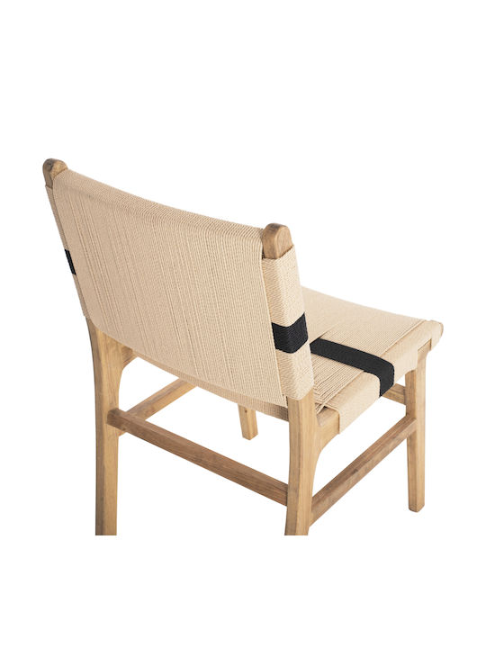 Rubberwood Καρέκλες Τραπεζαρίας Ξύλινες Φυσικό Rustic 2τμχ 49x59x86εκ.