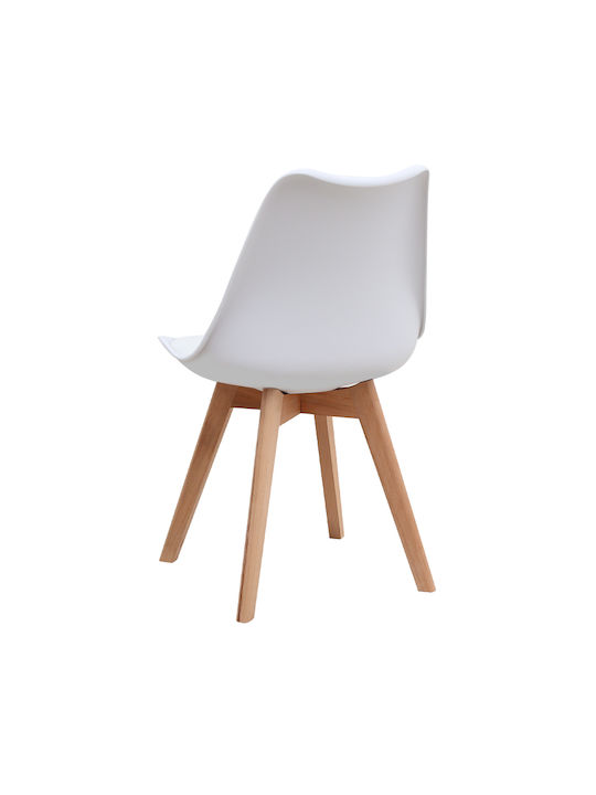 Viva Dining Room Polypropylene Chair White - Natural 48.5x54x80cm
