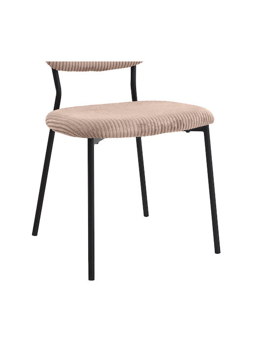 Kevin Dining Room Fabric Chair Mocha - Black 48x51x87cm