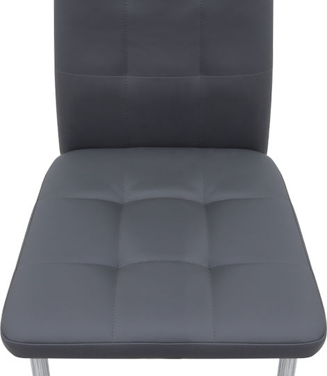 Rosa Dining Room Artificial Leather Chair Grey 41x48x98cm