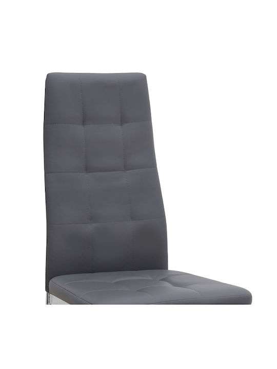 Rosa Dining Room Artificial Leather Chair Grey 41x48x98cm