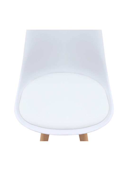 Viva Dining Room Polypropylene Chair White - Natural 48.5x54x80cm