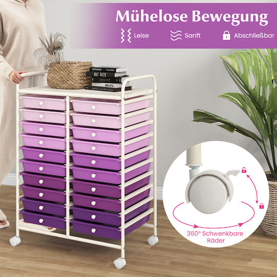 Drawers Storage Made of Metal & Plastic L63xW37xH87cm