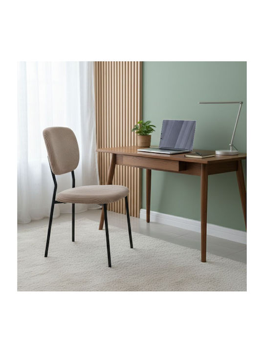 Kevin Dining Room Fabric Chair Mocha - Black 48x51x87cm