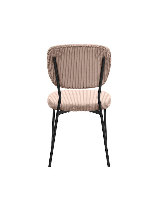Kevin Dining Room Fabric Chair Mocha - Black 48x51x87cm