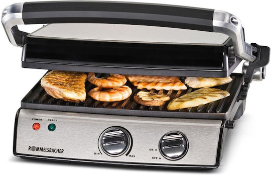 Rommelsbacher KG 2020 Tabletop Electric Grill Grill 800W Inox with Adjustable Thermostat