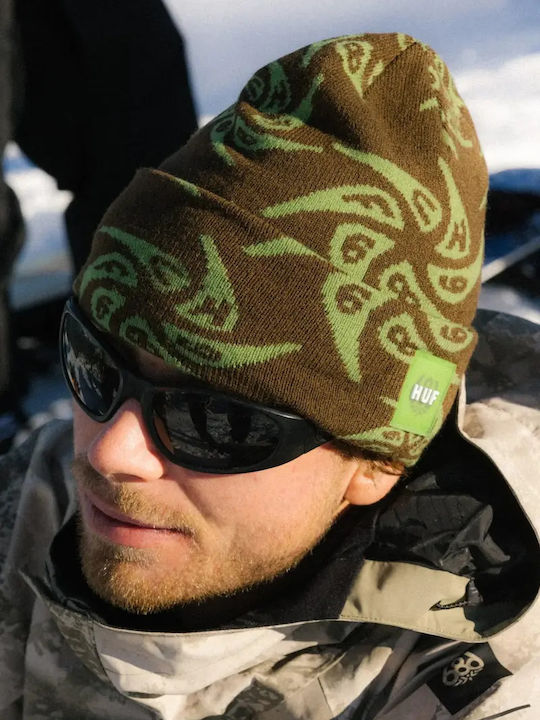 Beanie Unisex Σκούφος Πλεκτός σε Πράσινο χρώμα