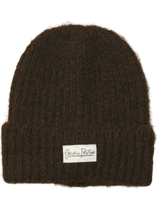Beanie Frauen Beanie Gestrickt in Braun Farbe