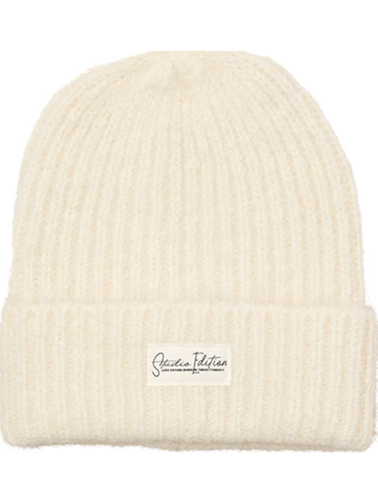 Beanie Γυναικείος Σκούφος Πλεκτός σε Εκρού χρώμα