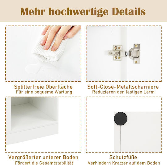 Unterschrank für Ofen Weiß 60x33x166cm