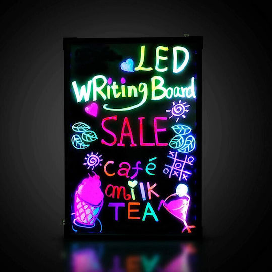 40x60 Cm Rewritable LED Board Neon Effect Lighted Sign Stand Included