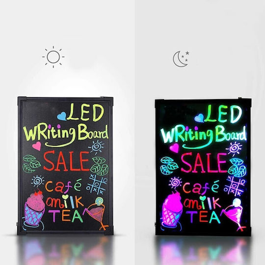 40x60 Cm Rewritable LED Board Neon Effect Lighted Sign Stand Included