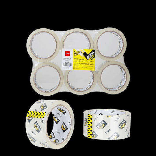 Deli Ταινία Συσκευασίας Χαμηλού Θορύβου 48mm x 50m Διάφανη 6τμχ