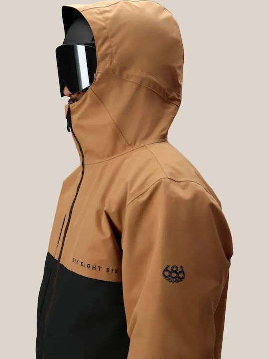 686 I-008289-1890 Ανδρικό Μπουφάν για Σκι & Snowboard Καφέ