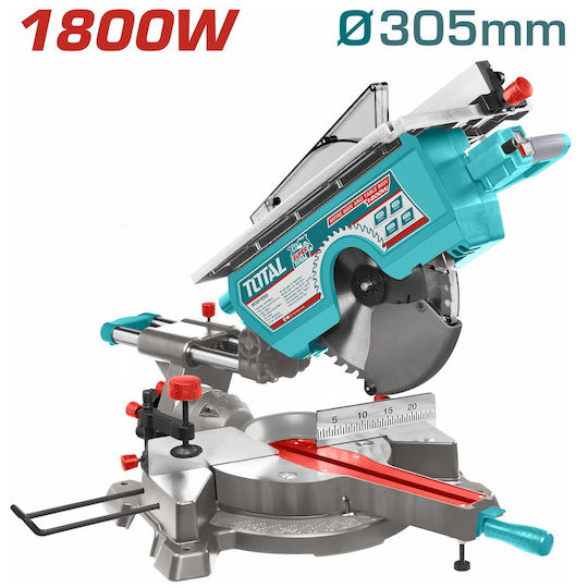Total Φαλτσοπρίονο Ρεύματος 1800W Δύο Εργασιών Συρόμενο Διαμέτρου 305mm