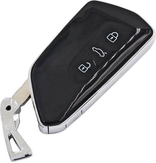 Husă Cheie Auto Smart Remote Compatibilă Vw Golf Mk8 Polo Tiguan Skoda Superb Octavia Seat Leon Ibiza Mqb 3 Butoane Neagră