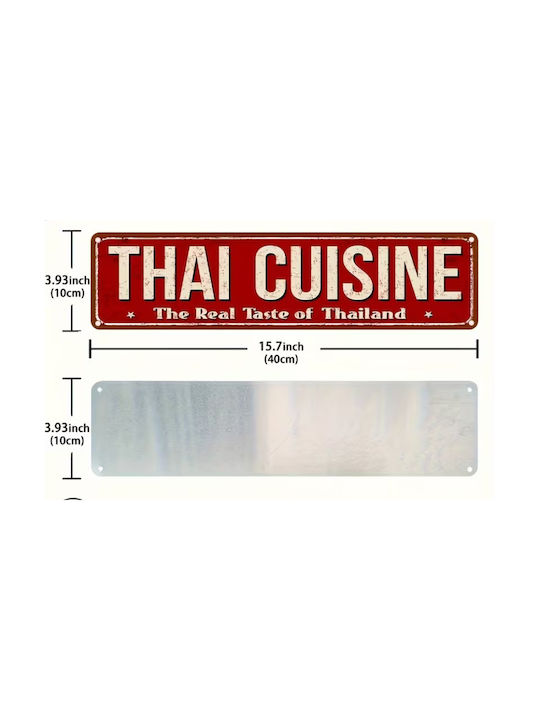 Placă Decorativă Lucrată Manual Din Metal 40x10cm