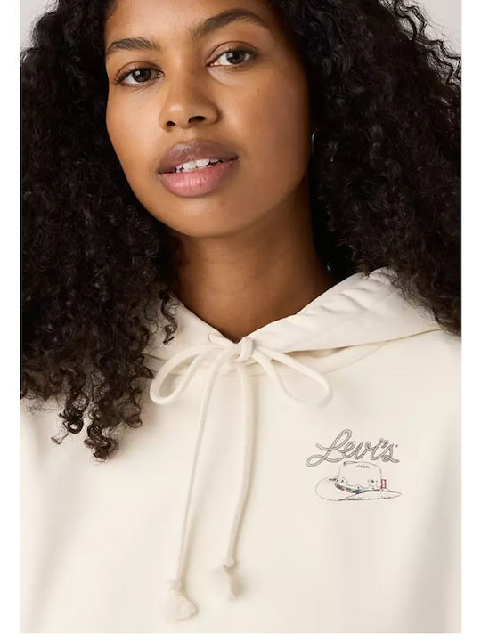 Graphic Women's Sweatshirt Hooded White