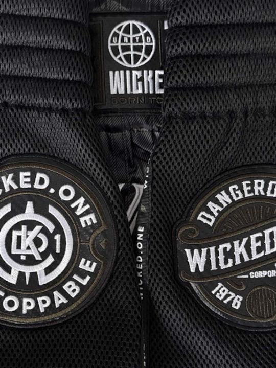 Wicked1 Bărbați Shorts Kick/Thai Boxing Negru