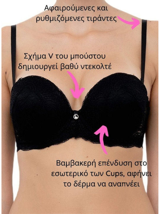 Plunge Push Up Plunge Bra Underwire Dark Beige