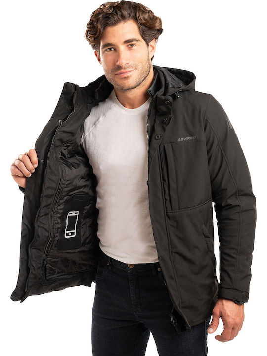 AGVpro Rapid Herren Motorradjacke Softshell 4 Jahreszeiten Wasserdicht Schwarz