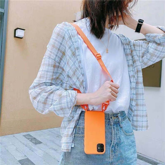 Sonique Carryhang Liquid Strap Umschlag Rückseite Silikon 0.5mm mit Band Burgundisch (iPhone 11)