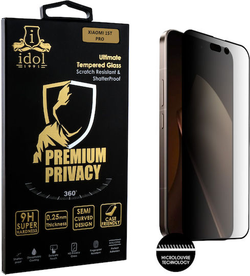 Idol 1991 0.25mm Full Glue Privacy Tempered Glass Black (Xiaomi 15T Pro)