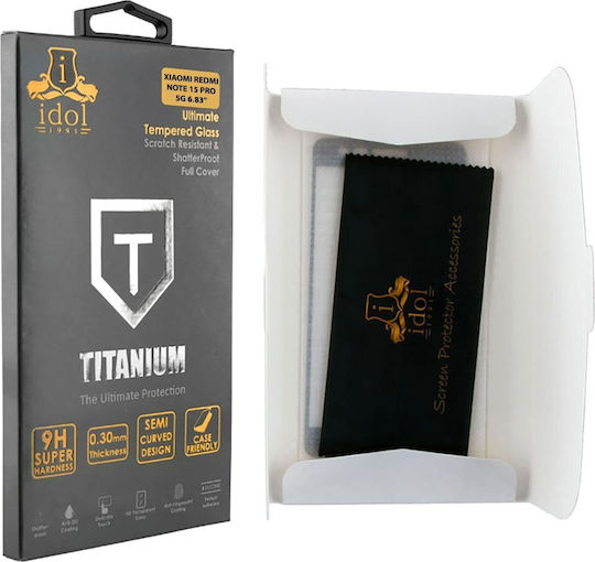 Idol 1991 0.25mm Full Glue Tempered Glass Black (Redmi Note 15 Pro 5G)