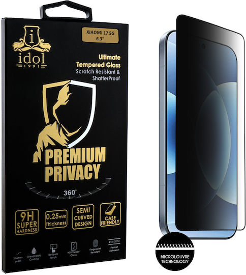 Idol 1991 0.25mm Full Glue Privacy Tempered Glass Black (Xiaomi 17)