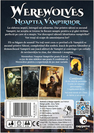Joc de Societate Werewolves Vampire Night pentru 6+ Jucători 10+ Ani Pegasus Spiele