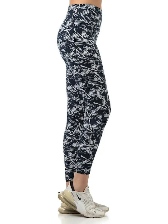 Training Women's Long High Waist Leggings Linear Abstract Print