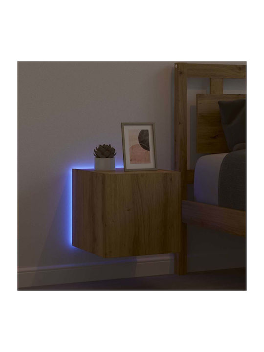Nachttisch Fernseher Wand Braun 30.5x35x30cm