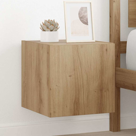 Nachttisch Fernseher Wand Braun 30.5x35x30cm