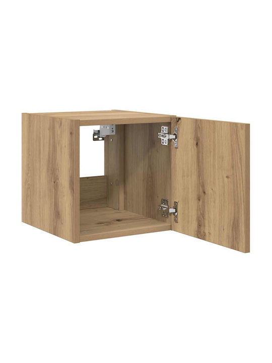 Nachttisch Fernseher Wand Braun 30.5x35x30cm