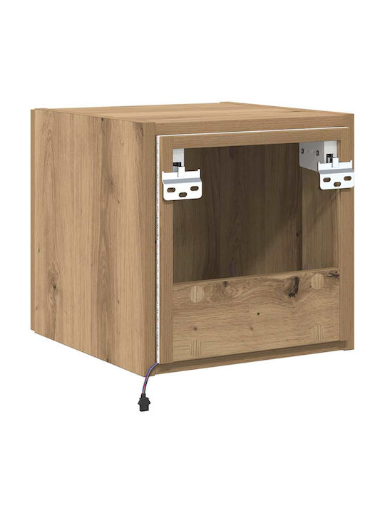 Nachttisch Fernseher Wand Braun 30.5x35x30cm