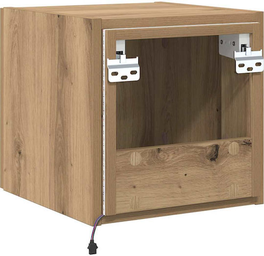Nachttisch Fernseher Wand Braun 30.5x35x30cm