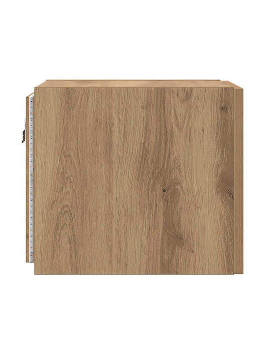 Nachttisch Fernseher Wand Braun 30.5x35x30cm