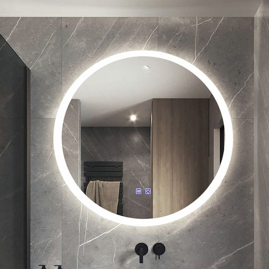 H2O Round Bathroom Mirror Led 60x60cm