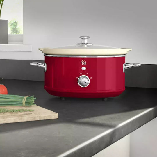 Swan Retro Electrică Cazan 200W cu Capacitate 3.5lt Roșie