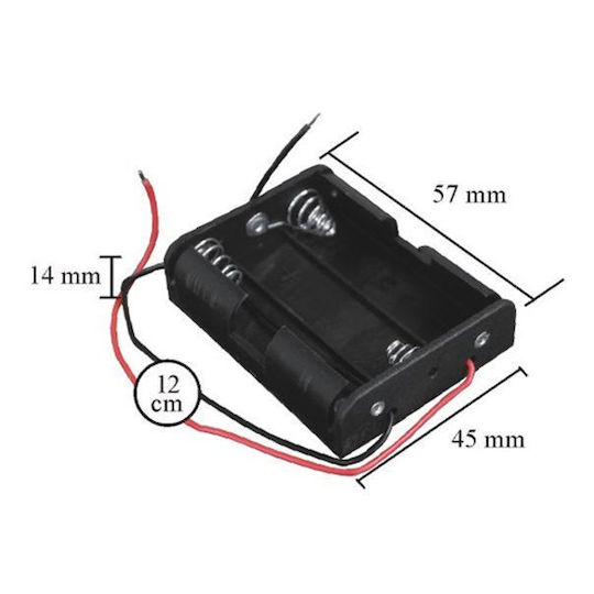 Batteriehalter 3x AA 12cm Drähte