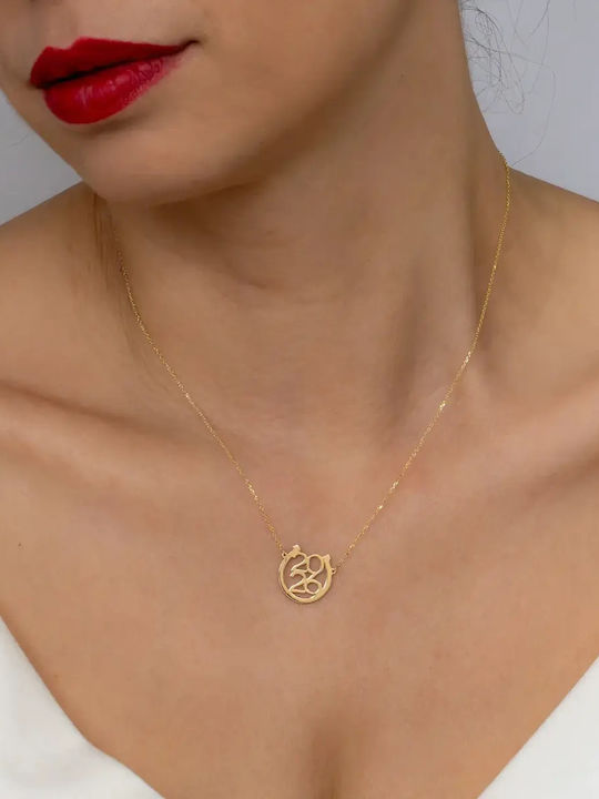 Halskette Talisman Bogen aus Gold 9 K