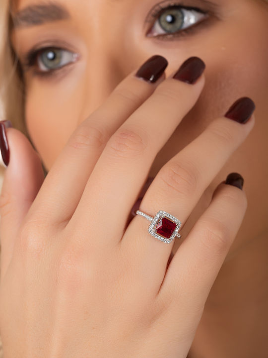 Oxzen Ring with Zircon made of Silver Oxzen Ring with Zircon made of Silver