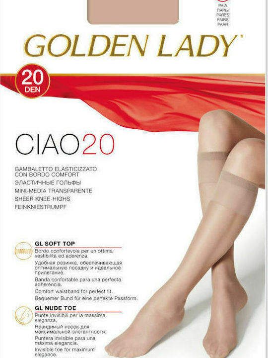 Ciao 2GGG-20 Γυναικεία Καλτσάκια 20 Den 2Pack Μπεζ